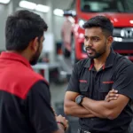 Honda Service Manager in Tamil Nadu Discussing Maintenance with a Customer