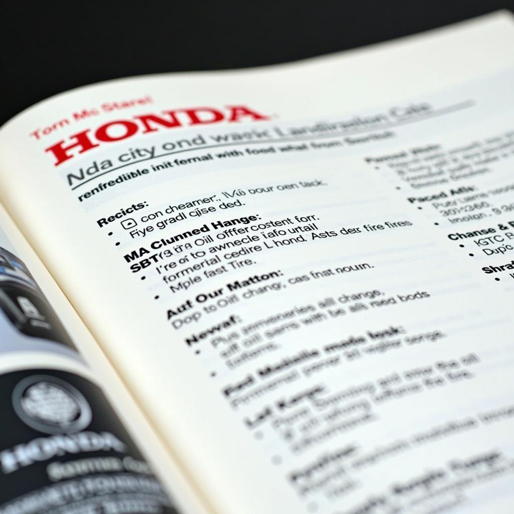 Honda Service Schedule