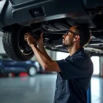 Honda technician performing a multi-point inspection