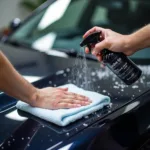 Detailer Performing a Waterless Car Wash