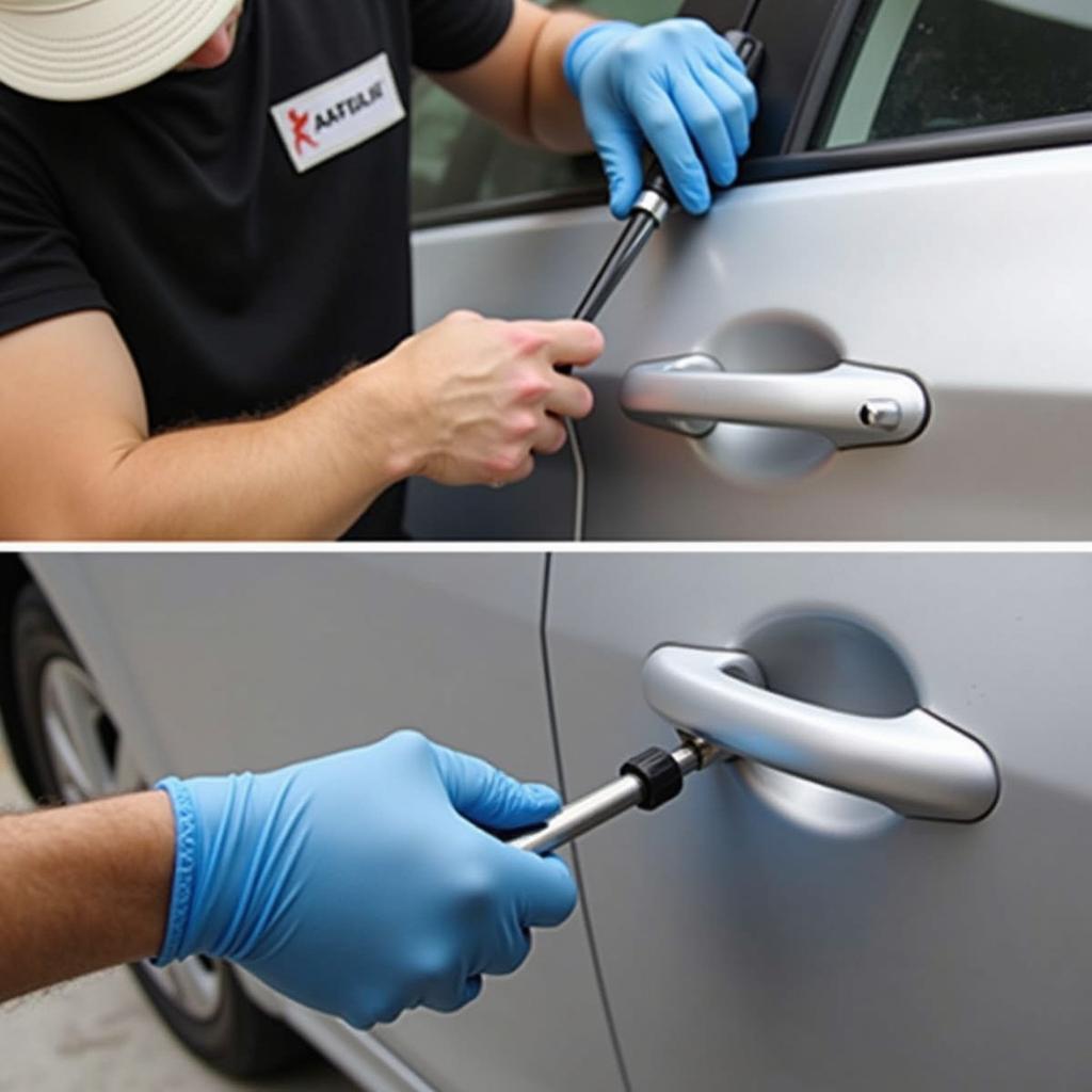 Paintless Dent Repair on a Hyundai Accent