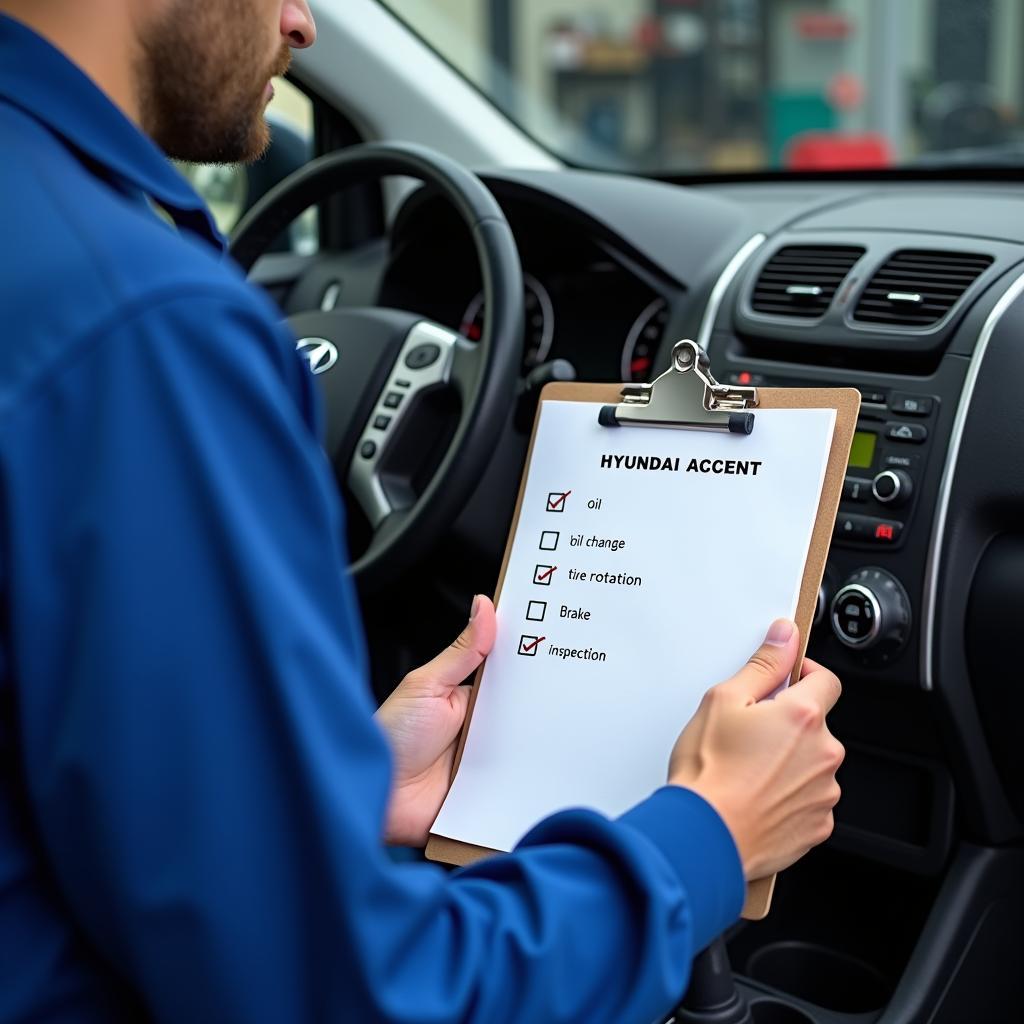 Hyundai Accent Service Checklist