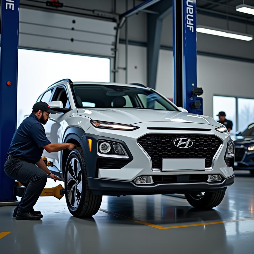 Hyundai Car Undergoing Regular Scheduled Maintenance