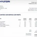 Hyundai Car Service Invoice Sample