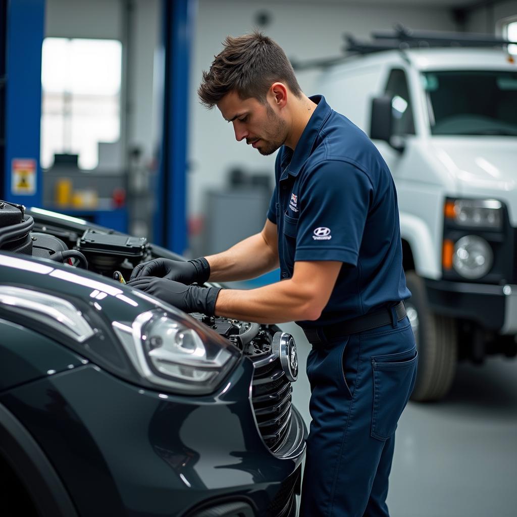 Hyundai Certified Technician at Work in RTC Cross Roads