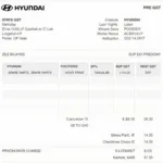 Hyundai GST Invoice