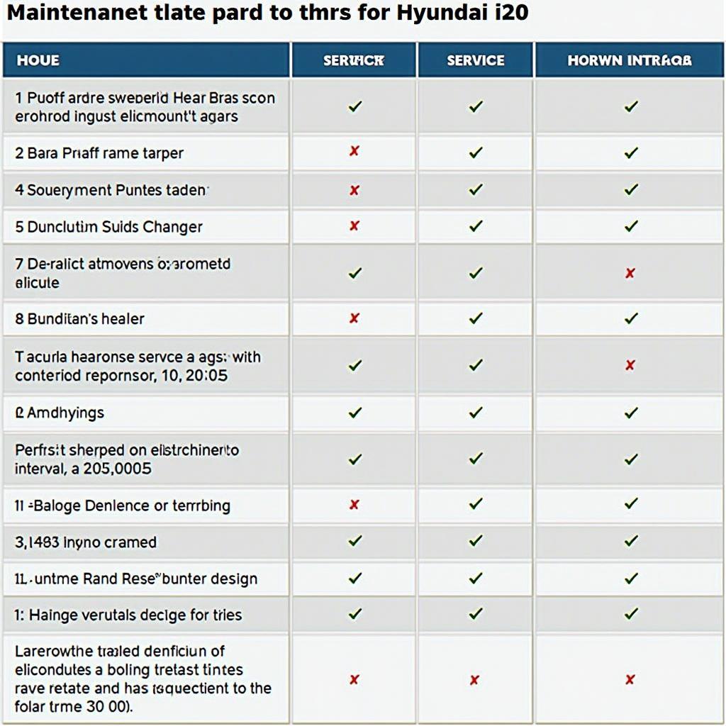 Hyundai i20 Maintenance Checklist