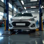 Hyundai i20 on a Lift