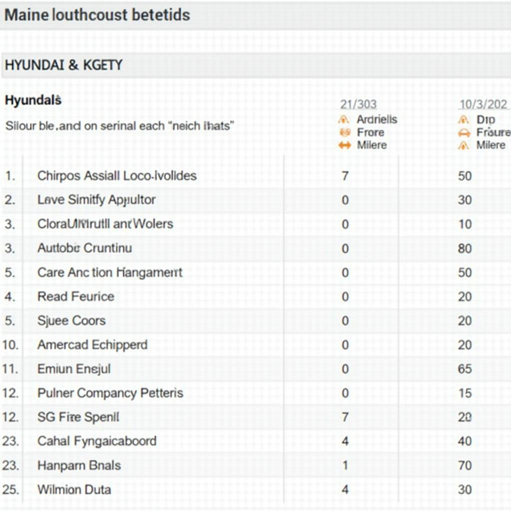 Hyundai i20 Service Schedule