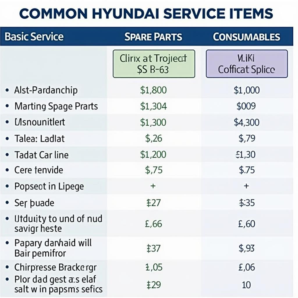 Hyundai Service Checklist