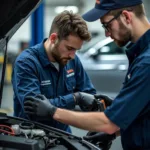 Hyundai Technician Performing Engine Diagnostics