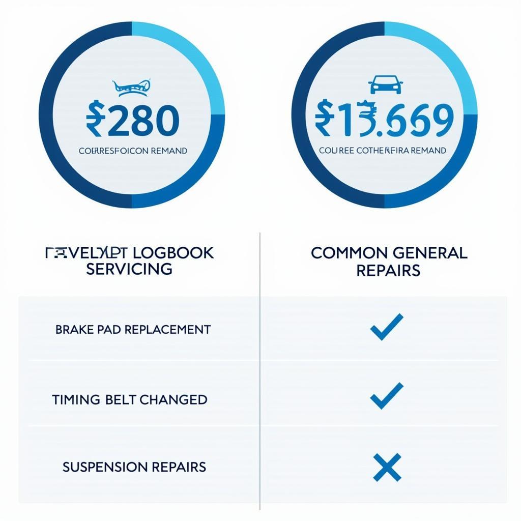 Comparison of logbook service and general repair costs