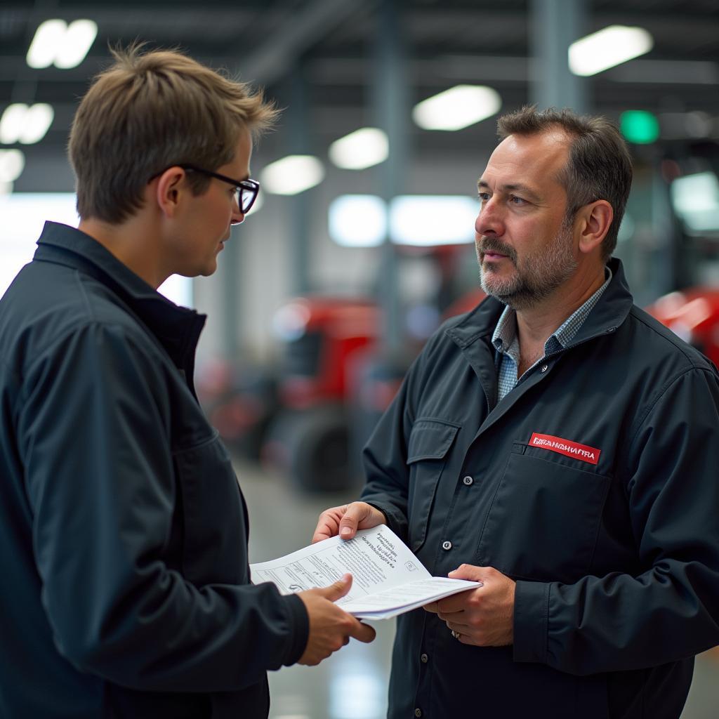 Mahindra Service Advisor Explaining Service Records