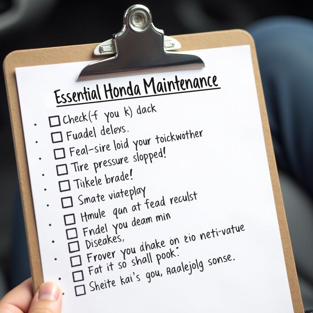 Honda Maintenance Checklist