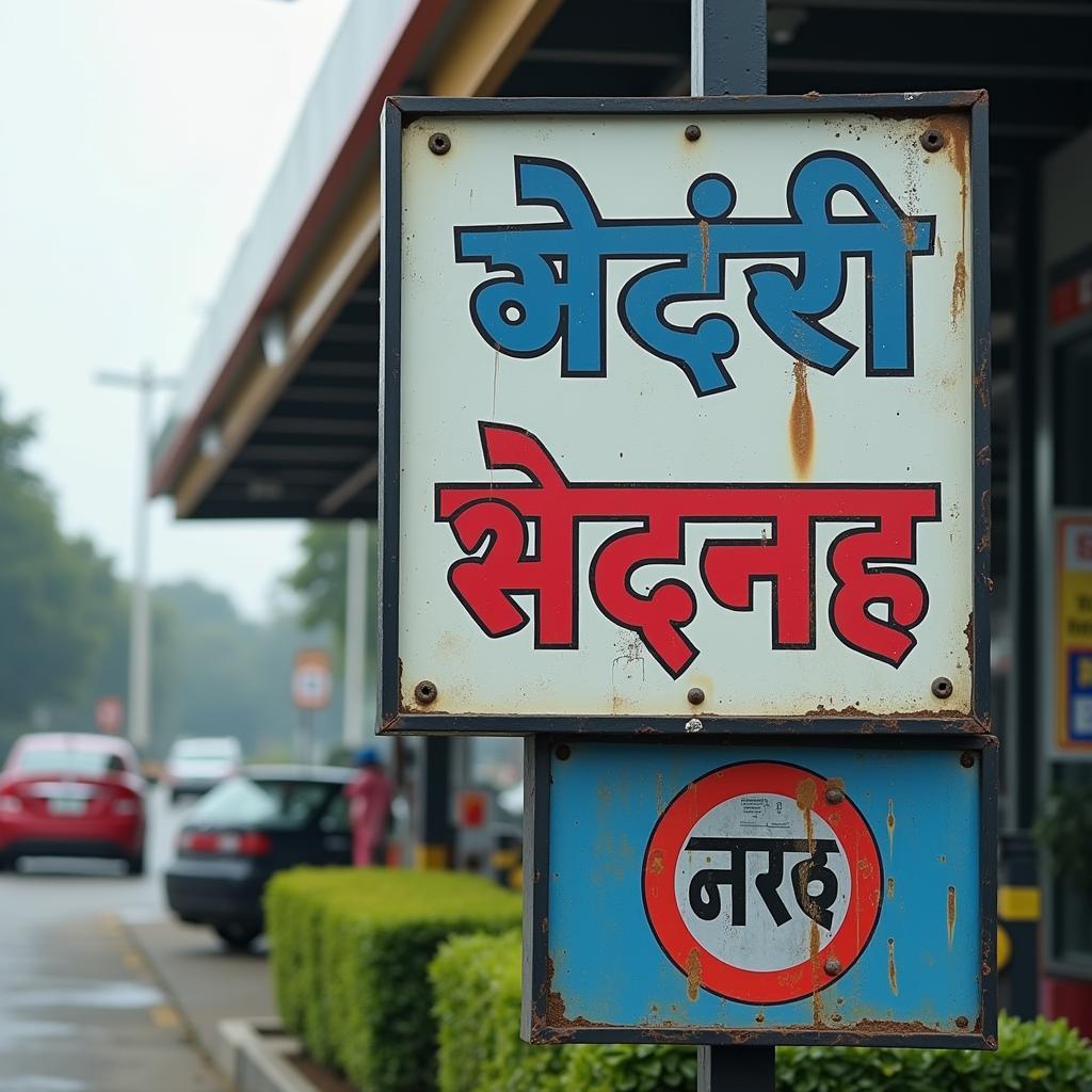 Signage for a car wash in Marathi