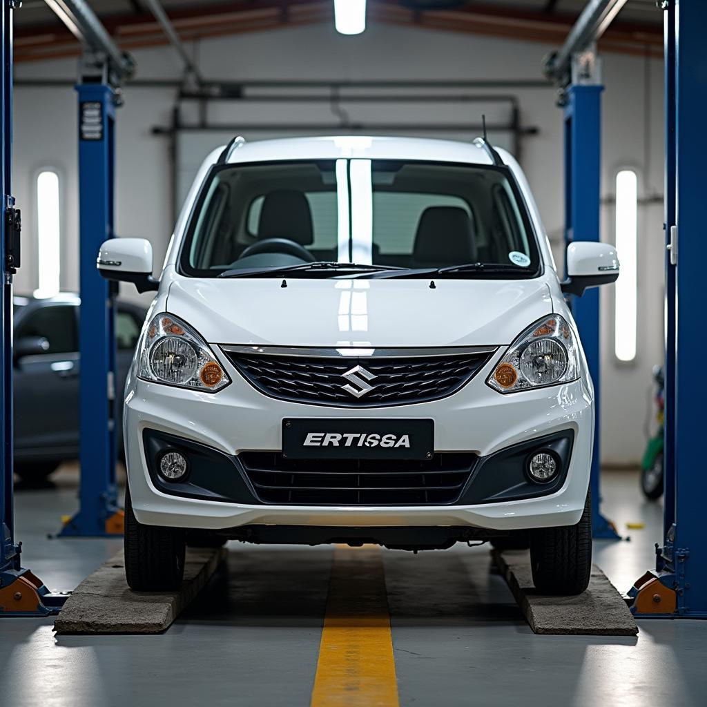 Maruti Ertiga on Lift for Service