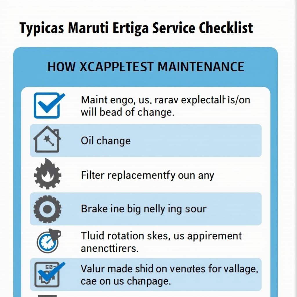 Maruti Ertiga Service Checklist