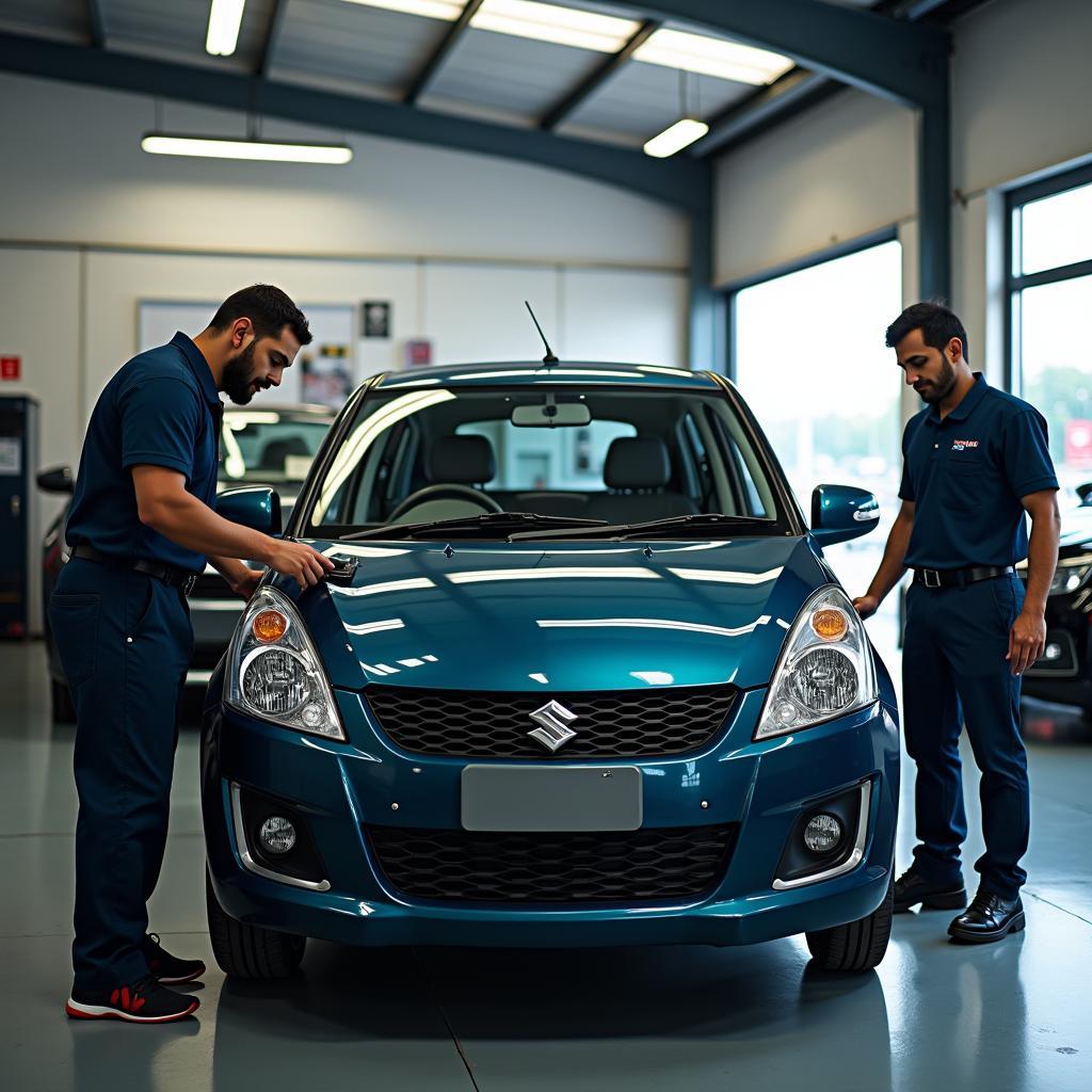 Maruti Suzuki car being serviced in Berhampur