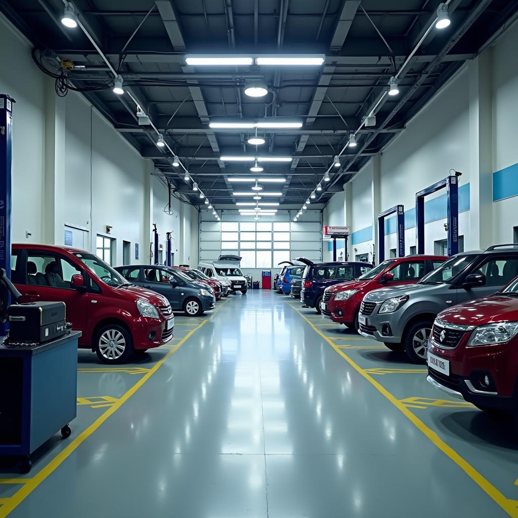 Inside a Maruti Suzuki Service Center in Okhla