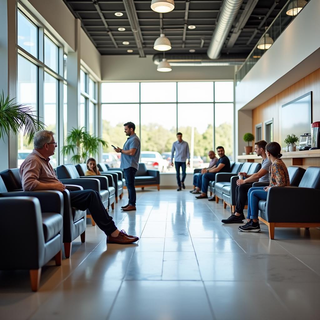 Comfortable Waiting Area at a Maruti Suzuki Car Service Center in Mira Road