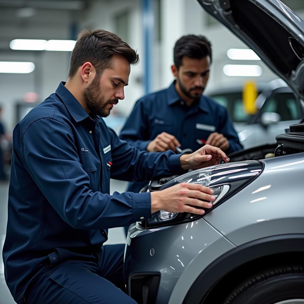 Skilled Maruti Suzuki technicians at work