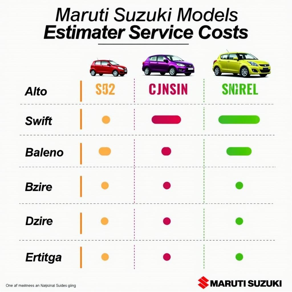 Comparison of Maruti Suzuki service costs across models