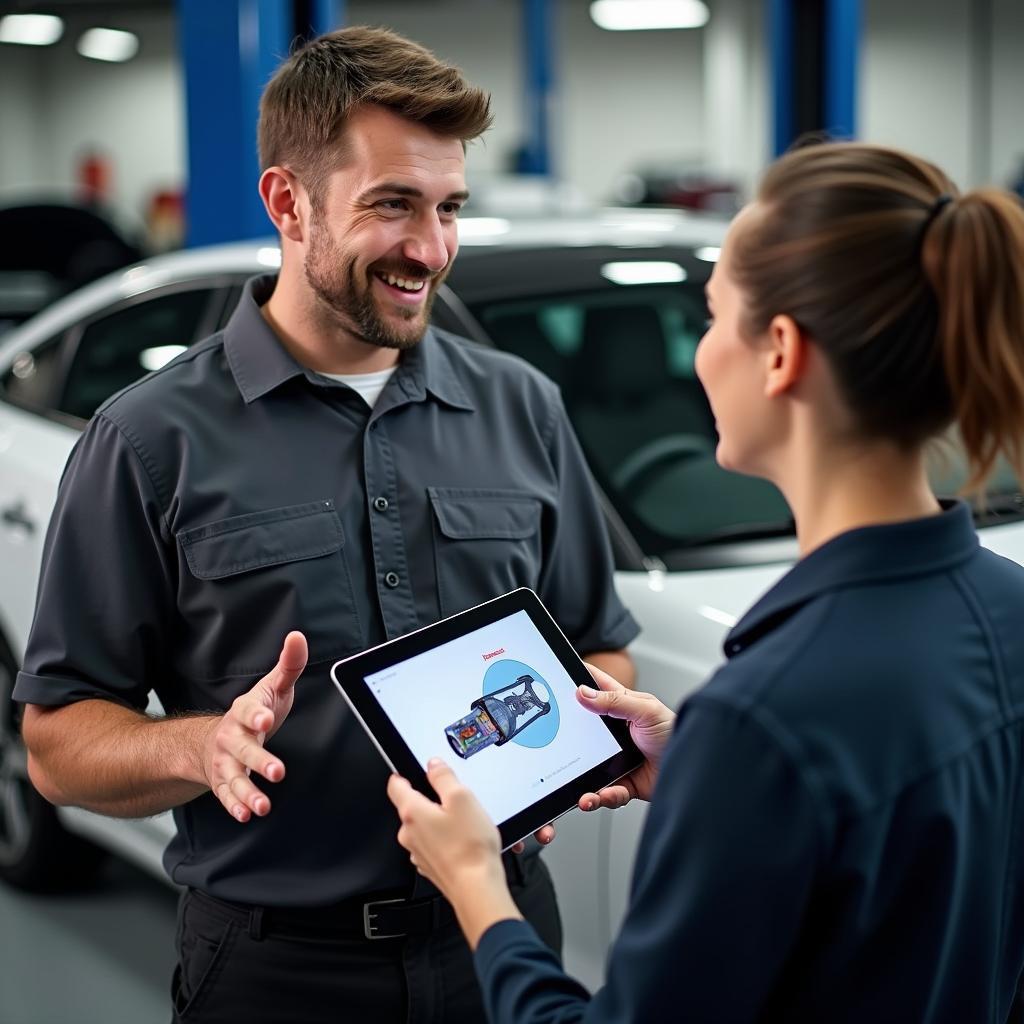 Mechanic Explaining Car Issue 