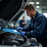 Mechanic Inspecting Car in Viman Nagar