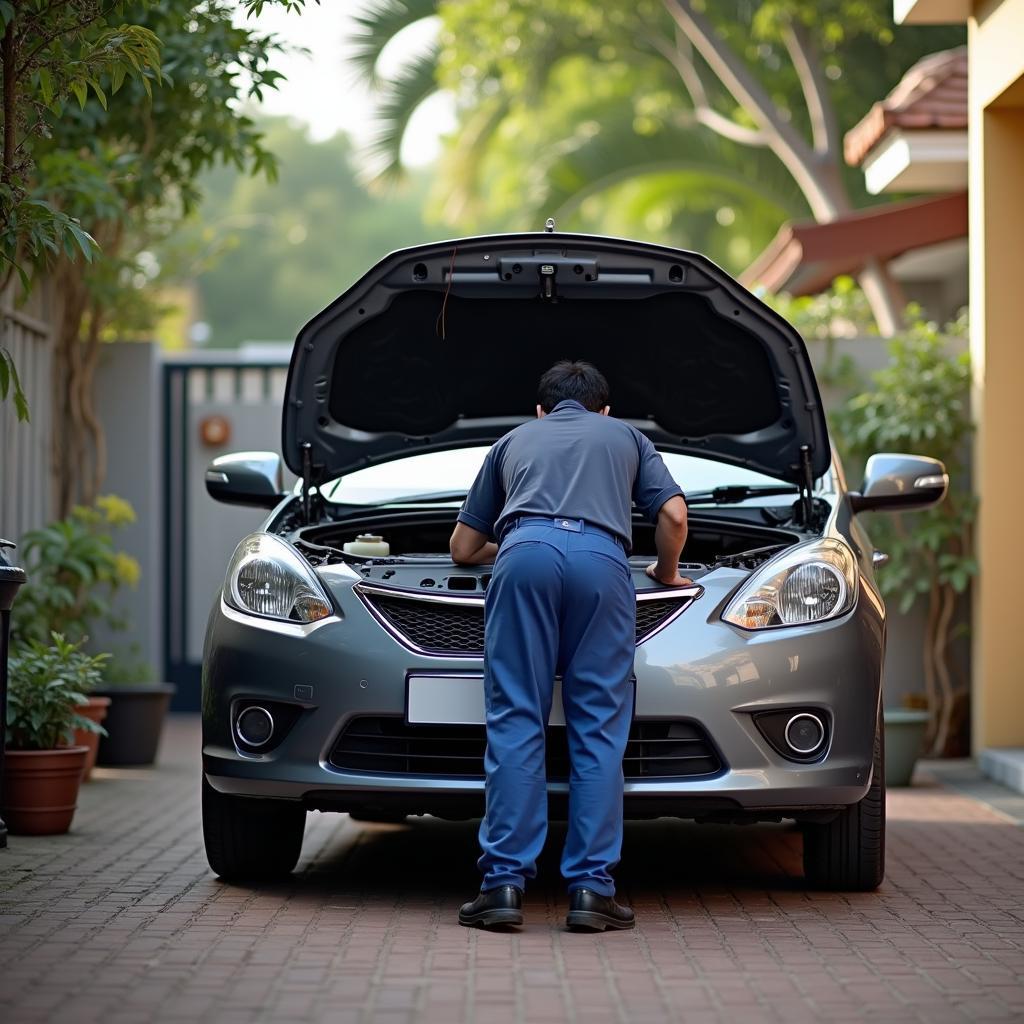 Mechanic Performing At-Home Car Service in Kandivali West