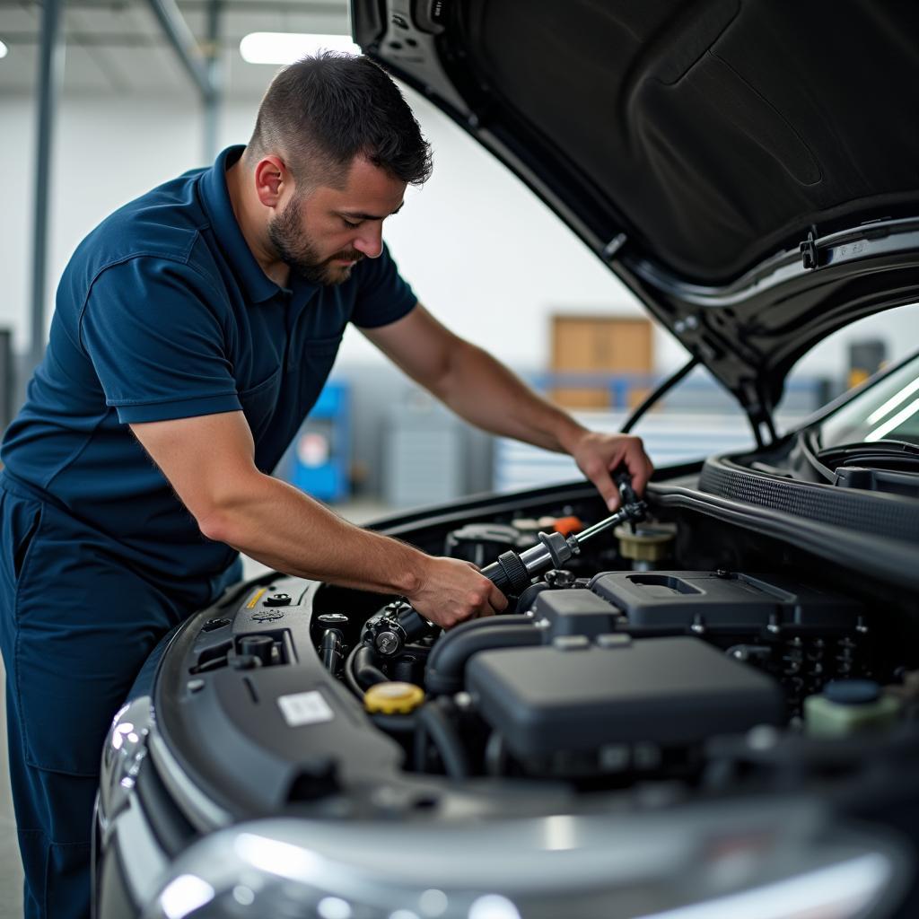 Mechanic Performing Car Service