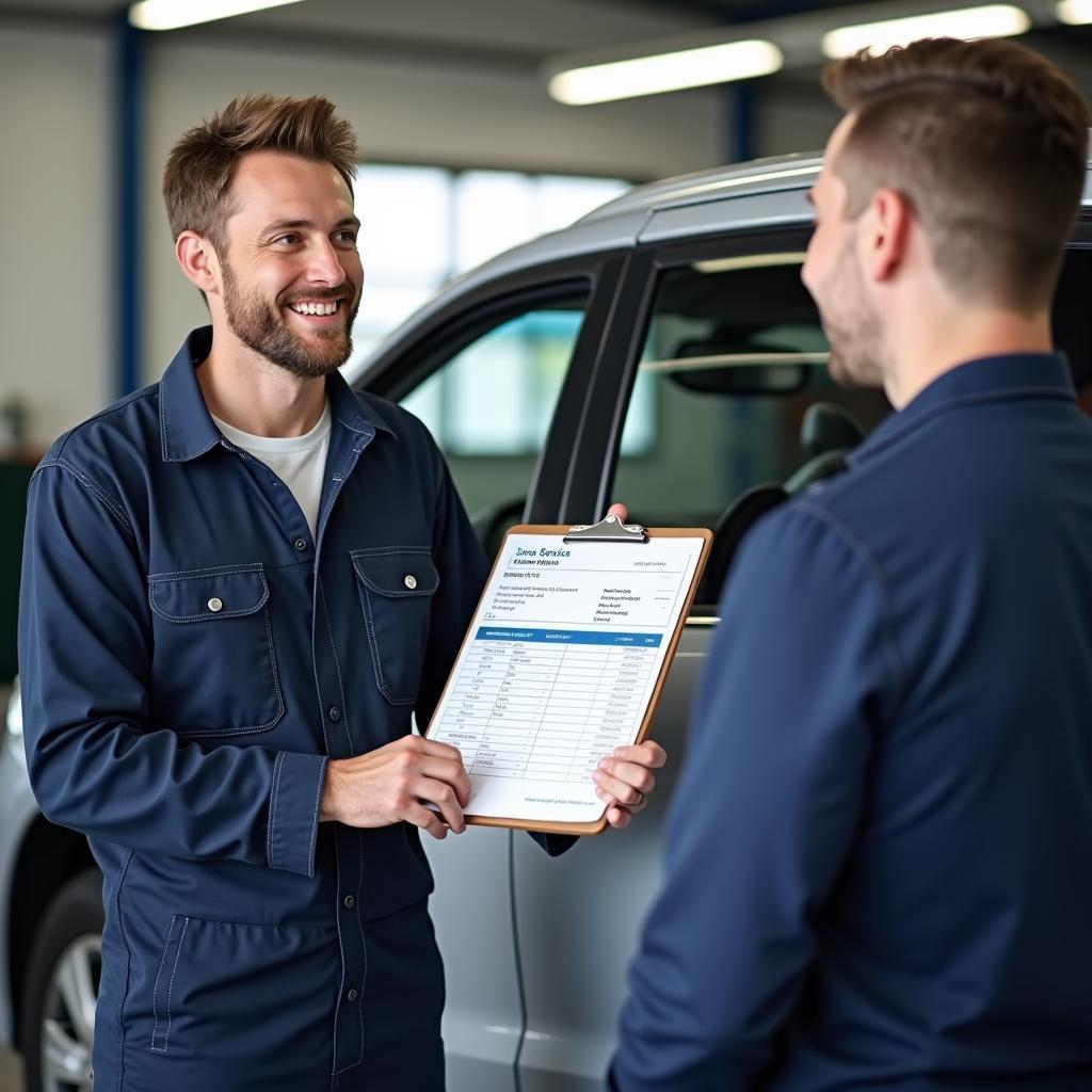 Mechanic Providing Car Service Quote