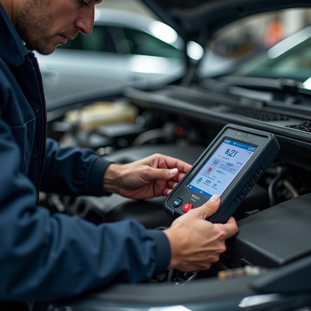 Mechanic Working on a Car PNG