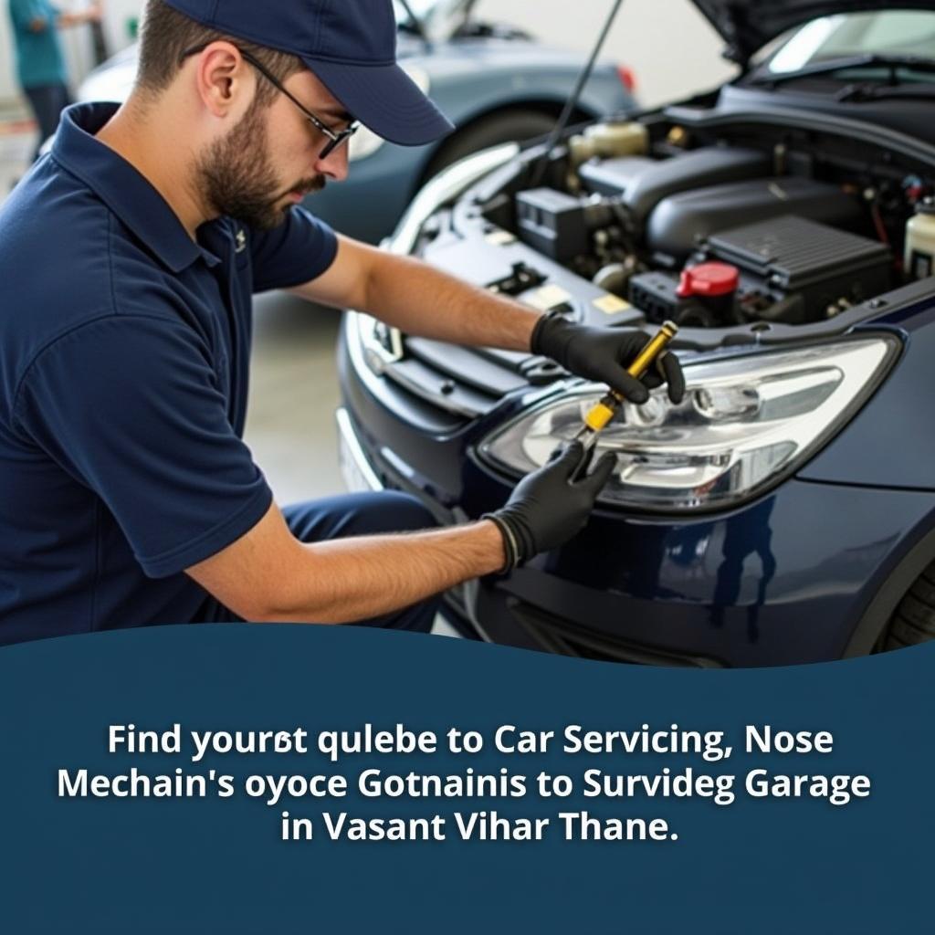 Mechanic working on a car in Vasant Vihar