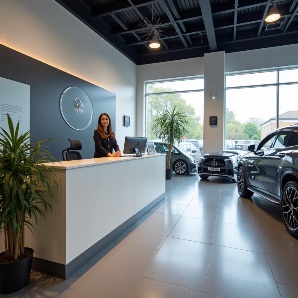 Welcoming Mercedes Car Service Reception in Chorley