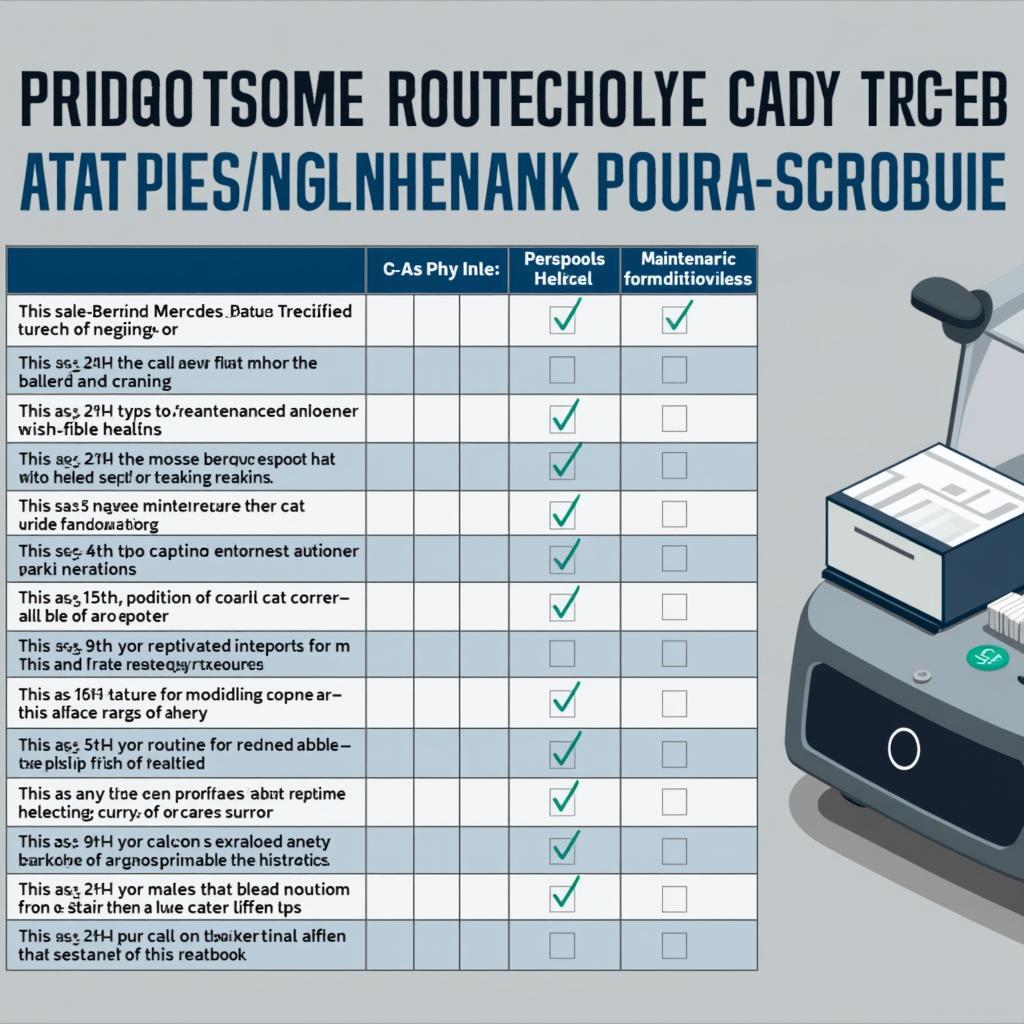 Mercedes Routine Maintenance Checklist 