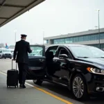 Luxury car waiting at Minneapolis airport