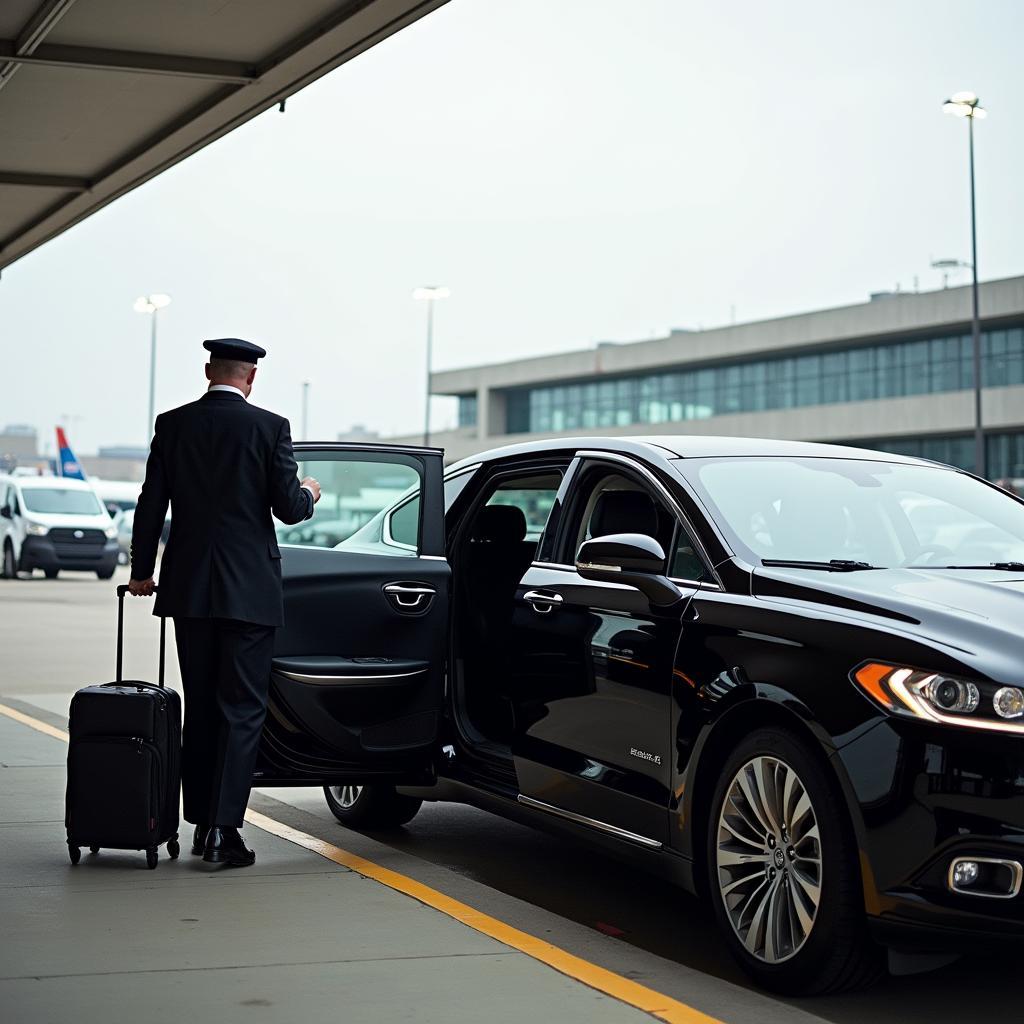 Luxury car waiting at Minneapolis airport