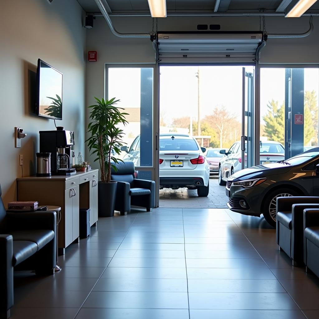 Modern Automatic Car Service Station Waiting Area