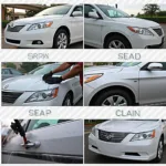 Modern Car Wash Slider Images Showing Various Stages of Cleaning