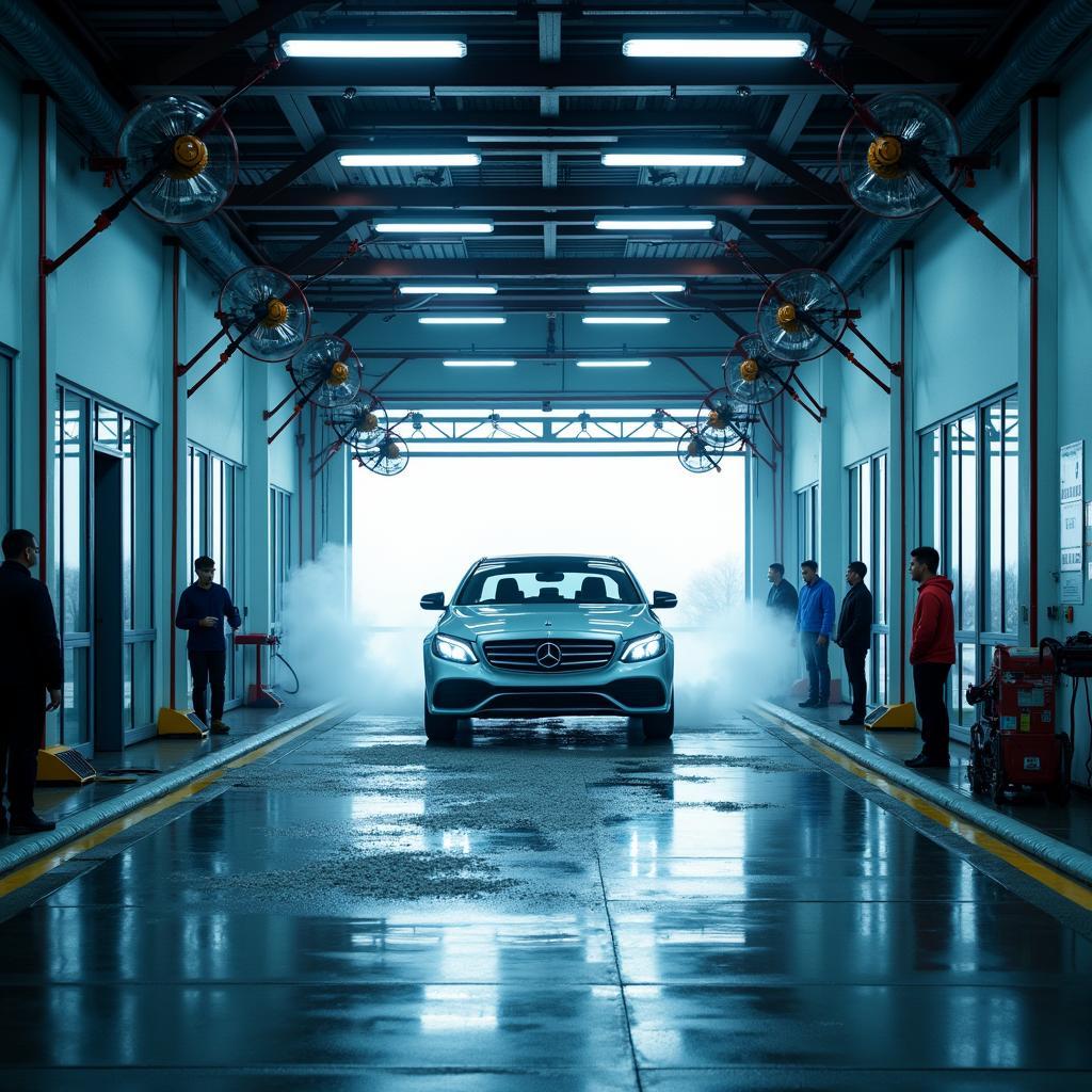 Modern Car Wash Tunnel