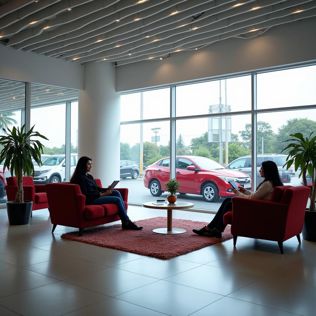 Modern and Comfortable Waiting Area at Honda Service Center in Navi Mumbai