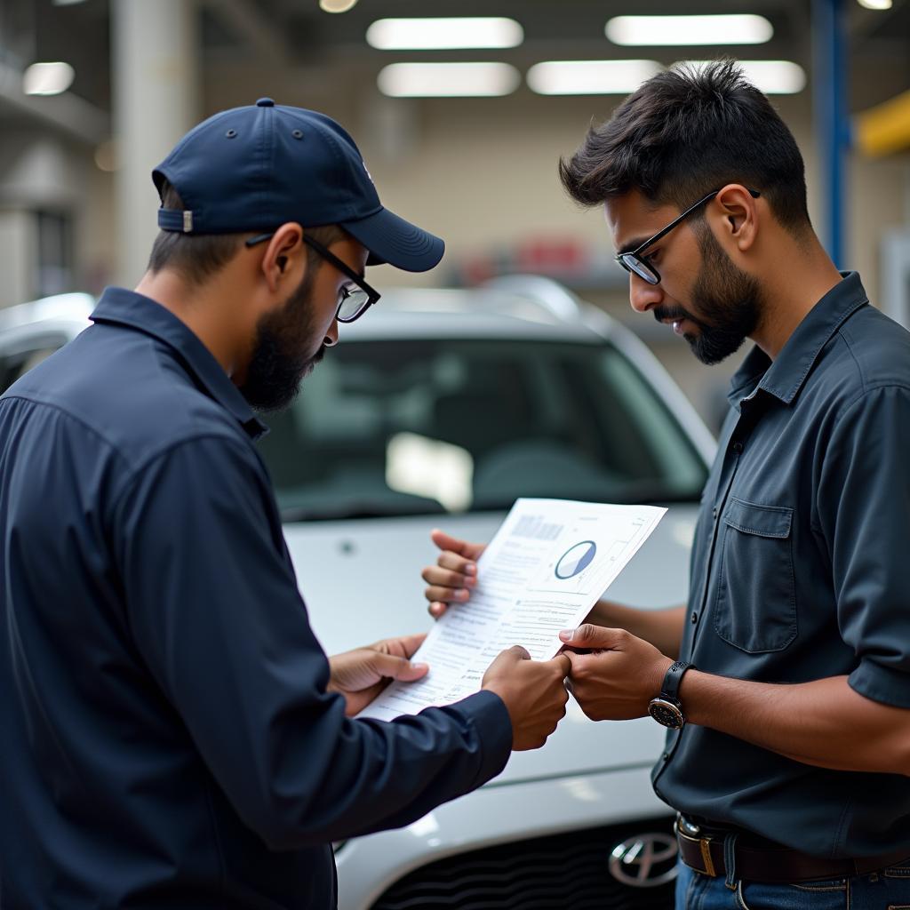 Mumbai Mechanic Explaining Car Inspection Report