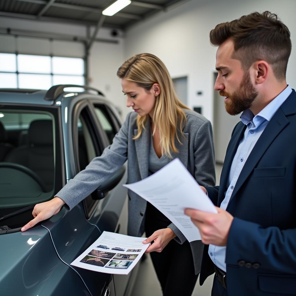 Negotiating car damage repair at the service centre