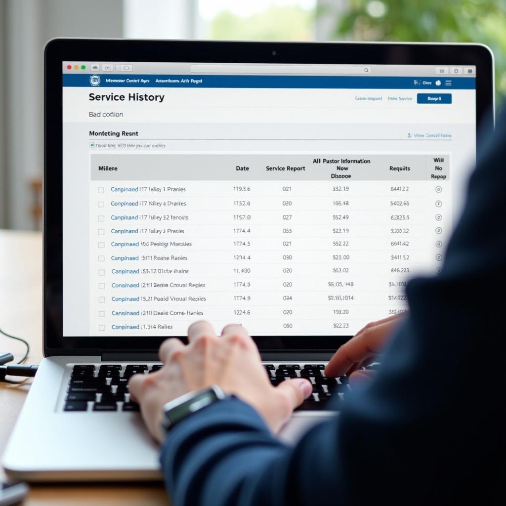 Accessing Car Service History via Online Portal