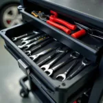 Well-organized car service trolley