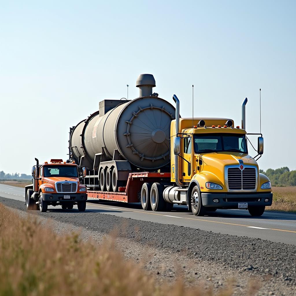 Oversized Load Transport with Pilot Car Escort