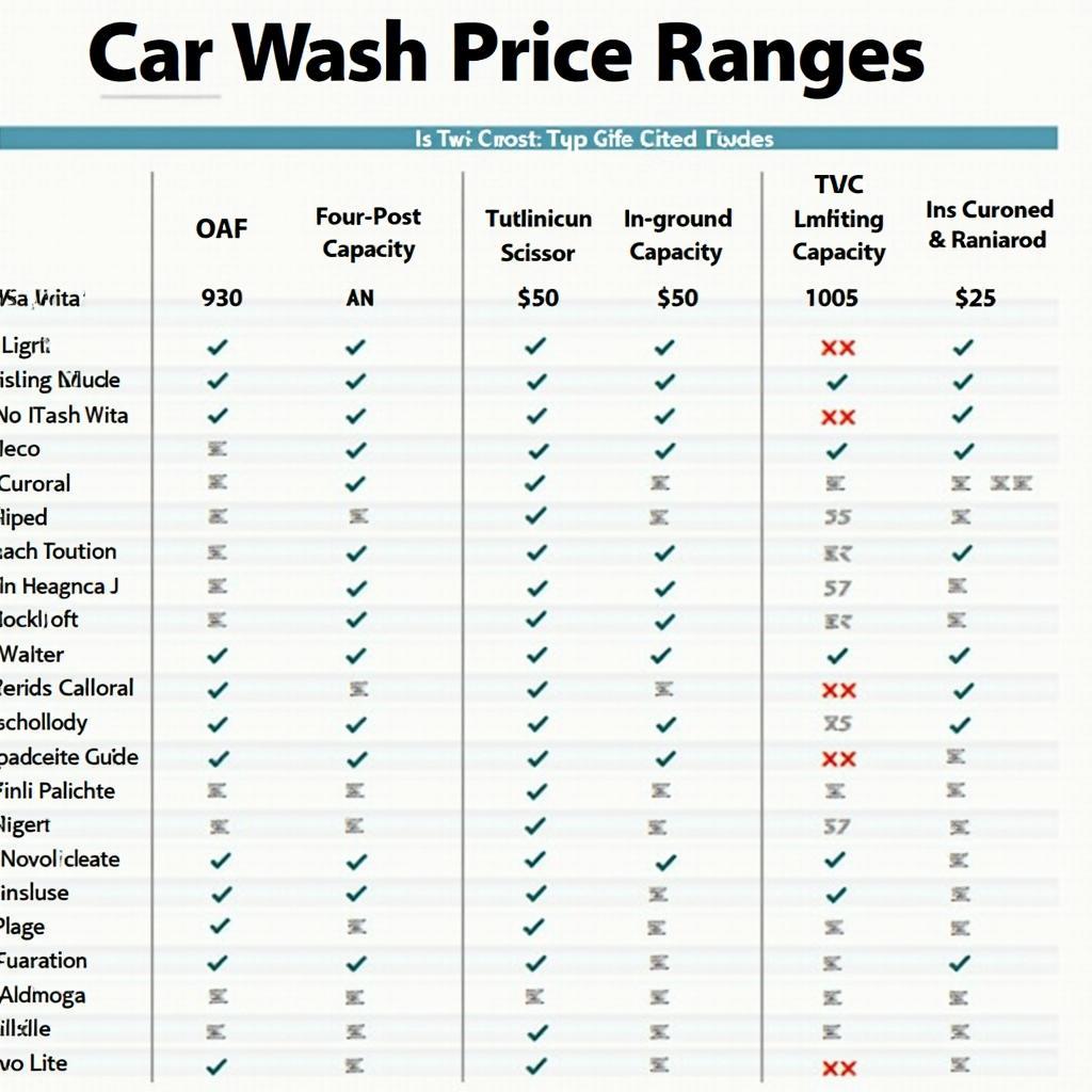 Car Wash Lift Price Comparison in Pakistan