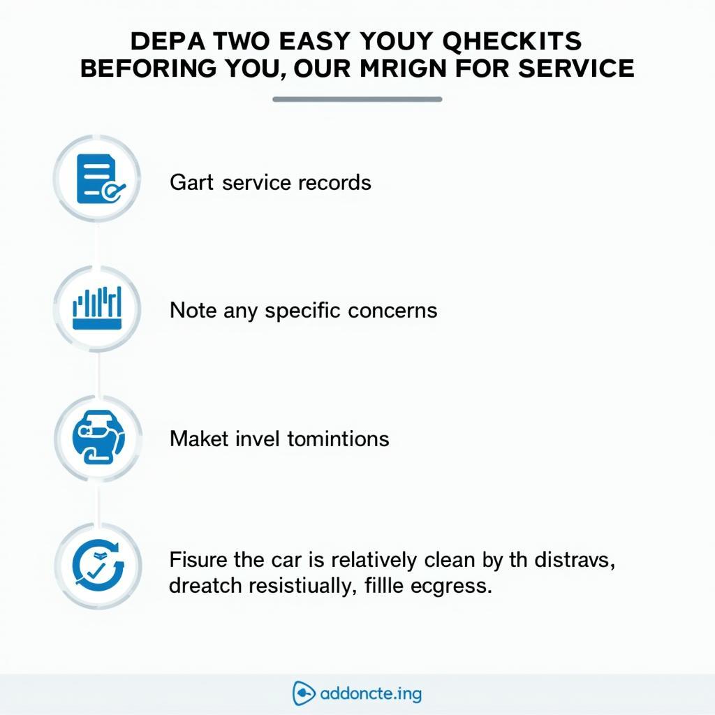 Preparing for Car Service Checklist