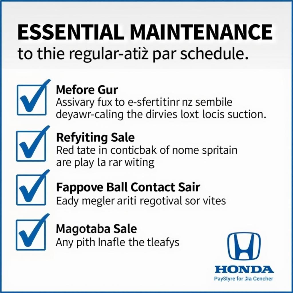 Regular Honda Maintenance Checklist