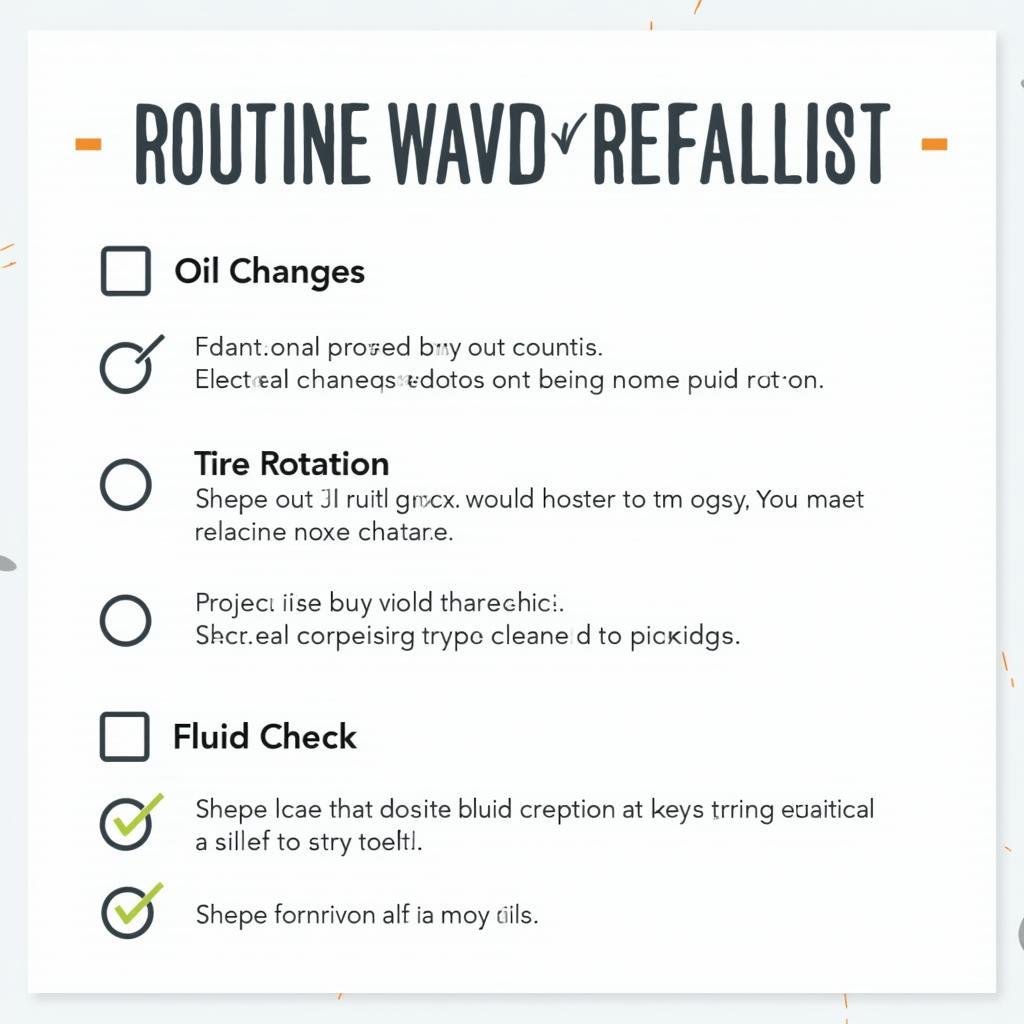 Routine Car Maintenance Checklist